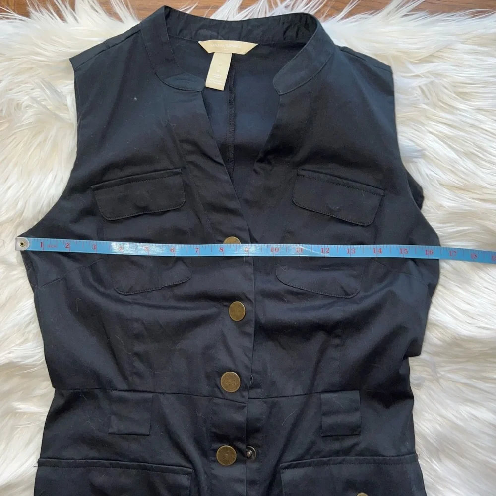 Banana Republic sleeveless black cargo shift dress size 2 - Picture 7 of 12